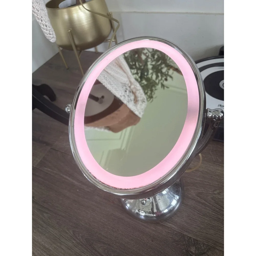 Conair Reflections Lighted Vanity Mirror Chrome BE18LCX 4 Settings Swivel Oval